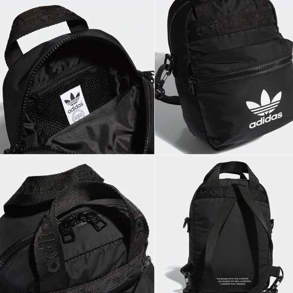 ADIDAS ORIGINALS NWT AUTHENTIC BLACK MICRO CROSSBODY & BACKPACK ALL IN ONE - Picture 4 of 15